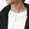 Gin No Oval Mirror Silver 925 Necklace Pendant for Rare [Shinjuku Kura] Men, Mirrored, Plain, Coin, Medal, Large, Simple,