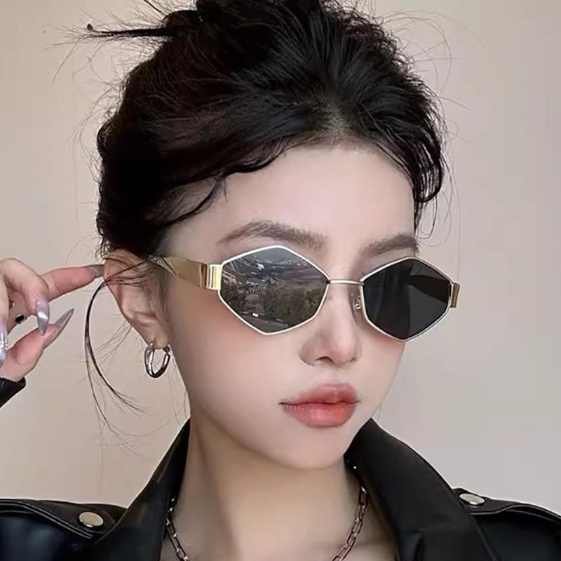 Free Shipping In Stock Metal Sunglasses Glasses Versatile Polygon Unisex Sunglasses