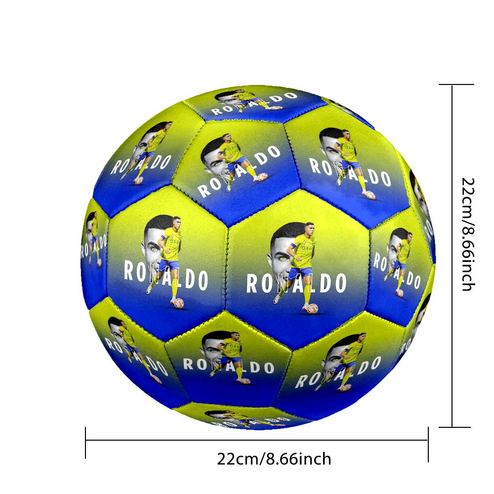 Messis farbenfrohes Logo Größe 5 Fußball Maschinengenäht Indoor/Outdoor Universeller Fußball Ideal für Fußball-Enthusiasten