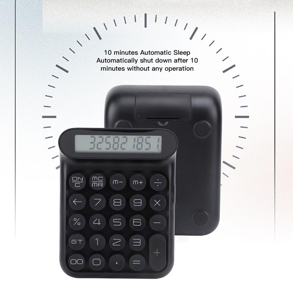 Luocute Mechanical Switch Auto Sleep Desktop Large LCD Display Black Calculator, 24-Key Calculator,