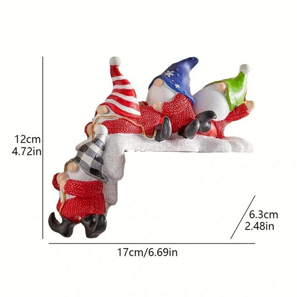 Christmas Gnome Statue Shelf Sitter Table Shelf Edge Hanging Four Faceless Dwarf Decoration Home Office Ornament