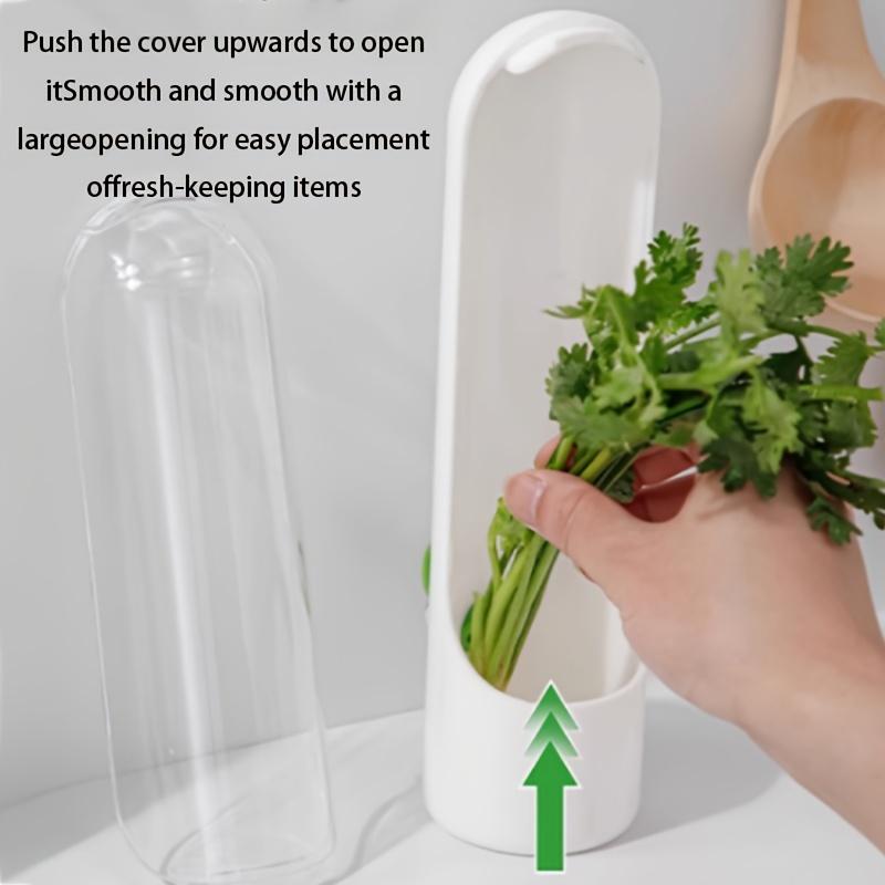 1/2pcs Vegetables Preservation Pod Herb Preservation Vegetables Fresh Coriander Container Suitable For Refrigerator, Keep Bottle Herb Preservation