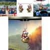 Automotive Decoration Keychain With Cute Tiger Wearing Christmas Hat Design Acrylic Ornament For Car Interior