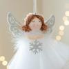 Feather Christmas Hanging Decorations Mesh skirt Angel Girl Doll  Party Supplies