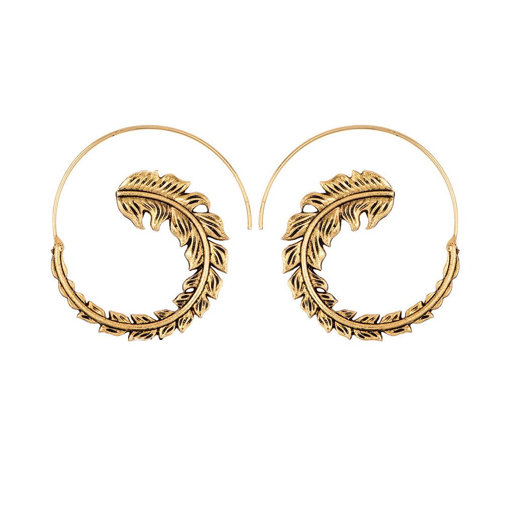 Runde Spiral-Ohrringe Vintage Damen Dekorationen Alltagskleidung Ohrhänger Anhänger Persönlichkeit Beliebte Accessoires Hängeohrring