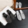 Letní dámské boty Moderní pantofle Kamínky Nýty Ležérní nazouváky Síťované slip-on mokasíny
