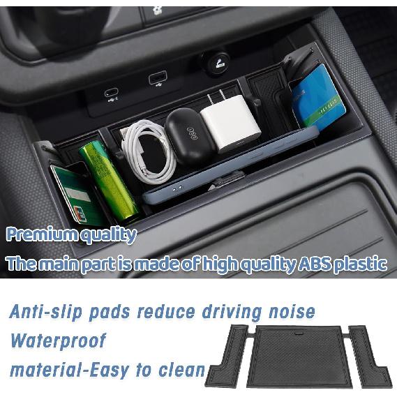 Center Console Organizer Compatible With -2024 Land Rover Defender Armrest Storage Box And Armrest Hidden Tray Middle Console Organizer Interior