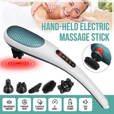 Massaggiatore elettrico per la schiena portatile senza fili ricaricabile, massaggiatore elettrico per tessuti profondi, massaggiatore a delfino per muscoli della schiena, piedi, collo, spalle, gambe, sollievo dal dolore al corpo