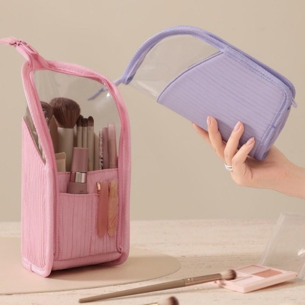 Waterproof Vertical Cosmetic Bag Large Capacity Travel Storage Pouch Makeup Brush Case Women