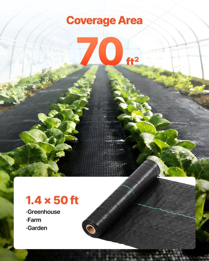 Weed Barrier Fabric Heavy Duty, 0.4 x 15.2m 90.7g Landscape Fabric, Woven Weed Blocker Fabrics, Garden Fabrics Weeds Barrier, Weeds Control Ground