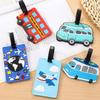 Cute Cartoon Cars PVC Silicone Luggage Tags Travel Luggage Name Tag Suitcase Bag Boarding Pass Travel Accessories