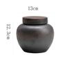 Chinese Vintage Ceramic Tea Caddy Golden Candy Jar Sealed Home Coffee Beans Nut Medicinal Herb Storage Bottle Kitchen Container