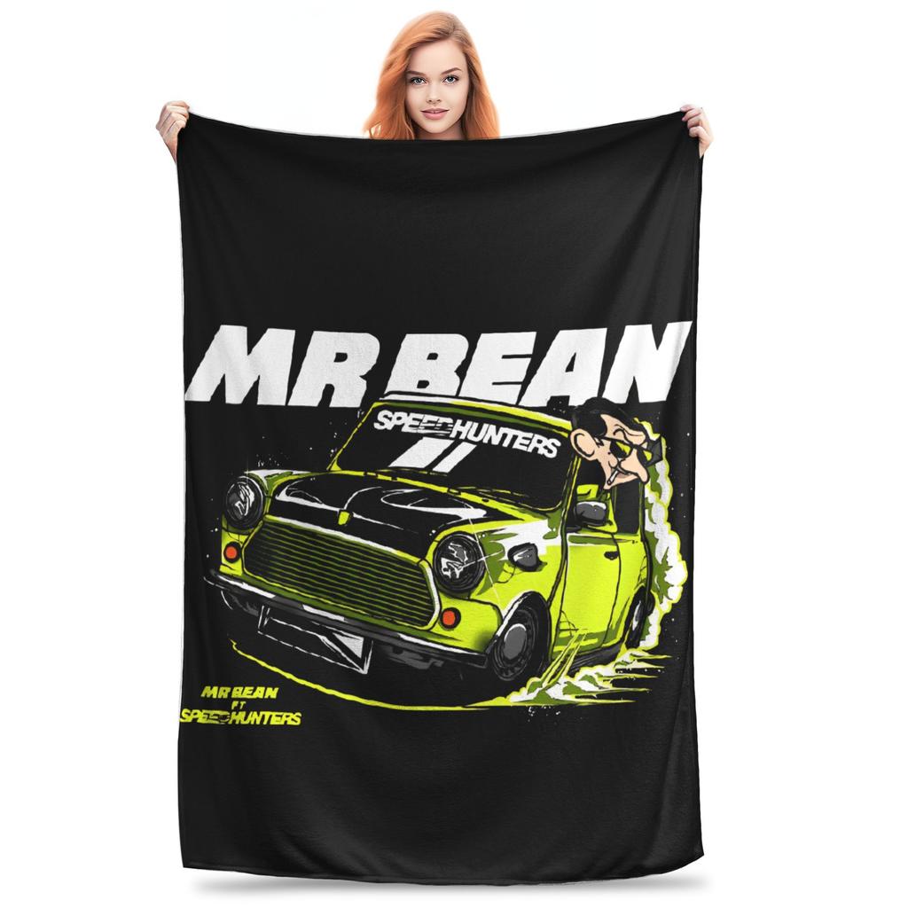 Mr Beans Cartoon Blankets  Plush Funny Warm Throw Blanket for Home Restaurant Spring Autumn,