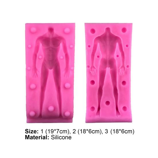 1 Set Body Mold Flexible Bendable Silicone Male Female Full-body Mold for Home