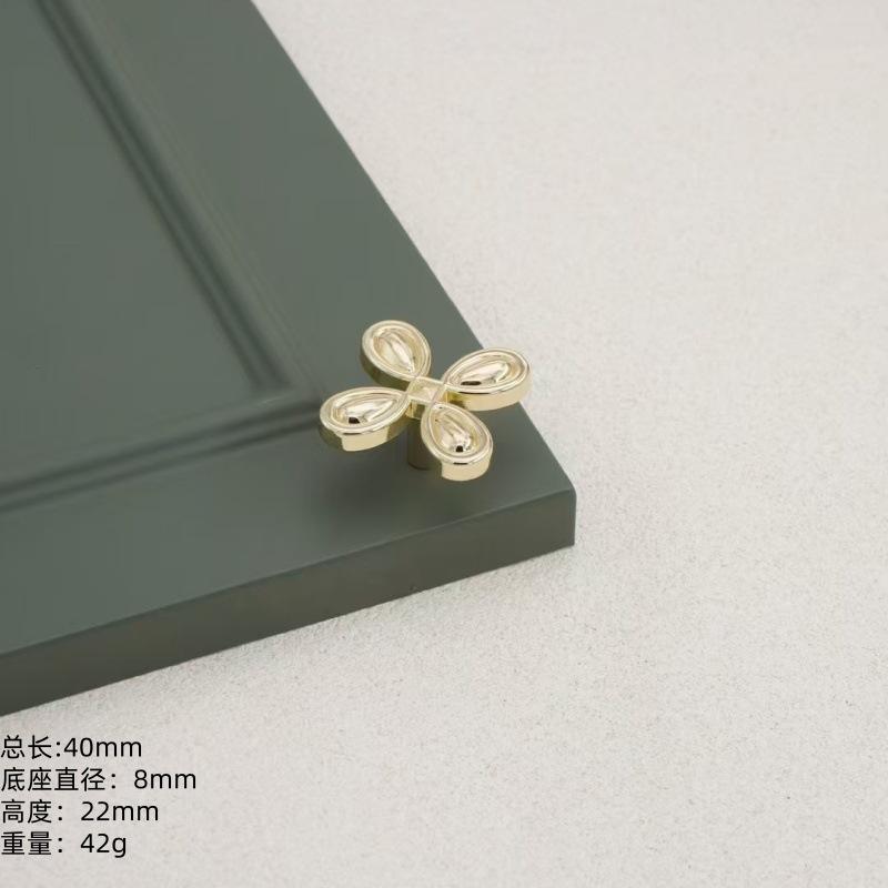 Mid Ancient Style Handle, Antique Bronze Color, Four Leaf Clover, Simple, Drawer Wardrobe Door, Cabinet Drawer Cabinet, French Retro Handle