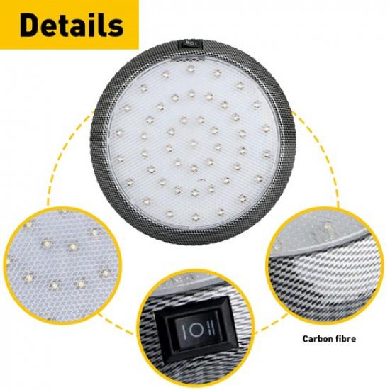 RV LED Interior Switched Lights 12V Round Ceiling Light Fixture Camper Trailer