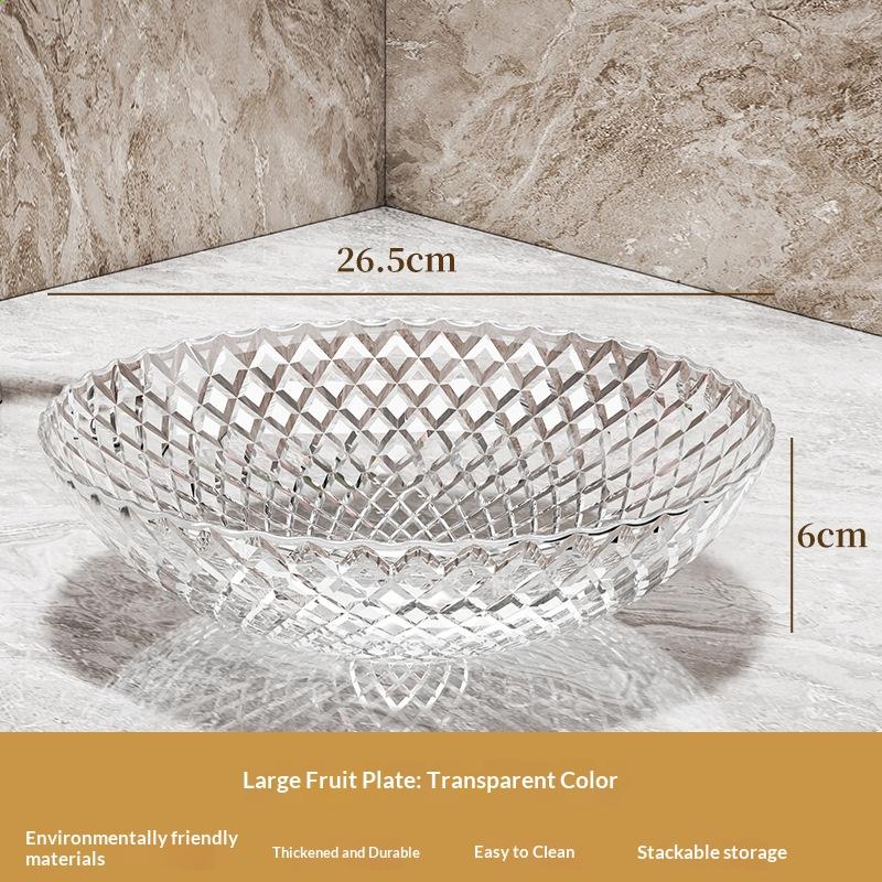 Exquisite Flower Shaped Transparent Fruit Plate Plastic Dessert Salad Tray Light Luxury Household Snack Plate