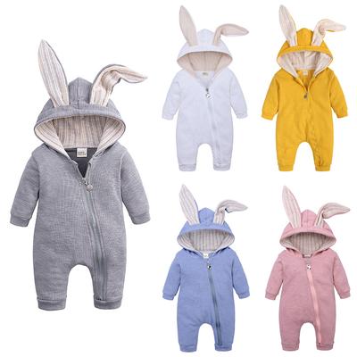 Cute Rabbit Ear Hooded Baby Rompers For Babies Boys Girls Clothes Newborn Jumpsuit Infant Costume