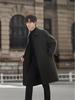 Men's High-End 100% Wool Mid-Length Coat - Double-Sided, Simple Design for Autumn/Winter
