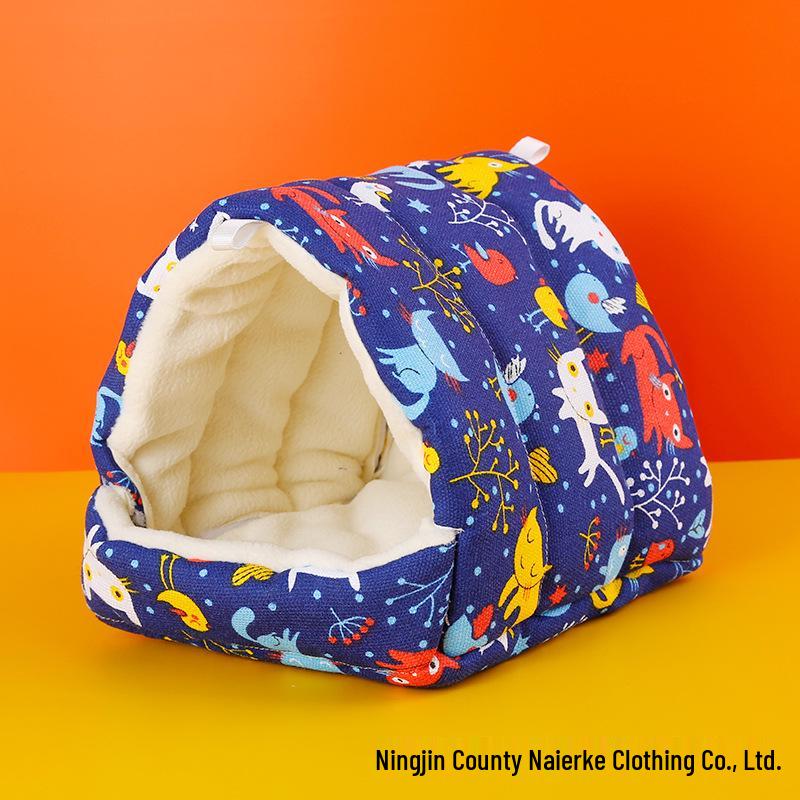 Warm Tiger Skin Bird Nest: Fleece-Lined Winter Hammock for Cockatiels