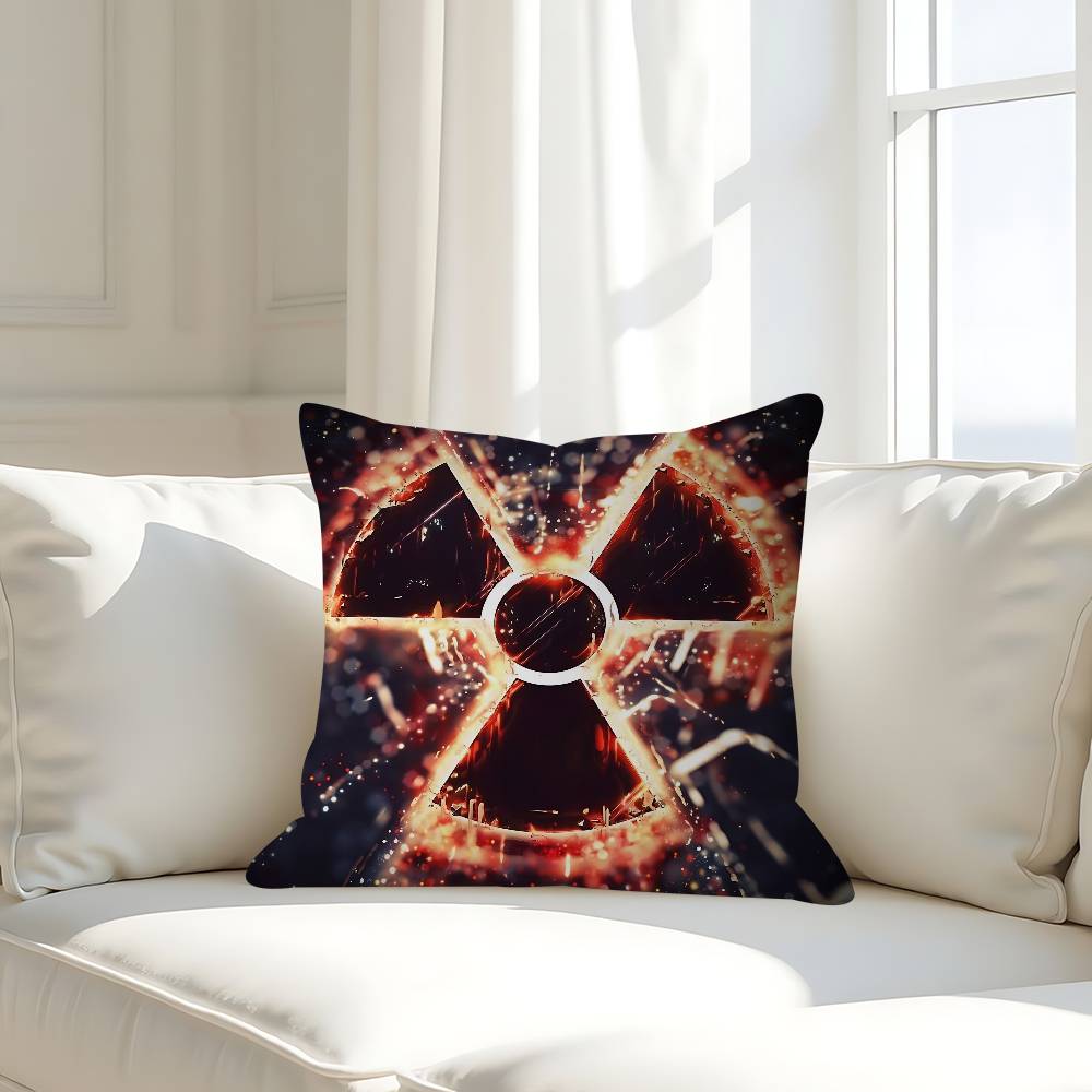 Creative R-Radiation Logo Personalized Picture Text Home Decorative Pillows Household Gifts 45x45cm