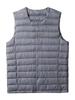 MUISHUYU Ultra Lightweight Collarless Inner Down and for Fall and YU41 Men's Vest, Lightweight, Warm, Cold-Proof Winter, (JP, Alphabet, M, Gray)