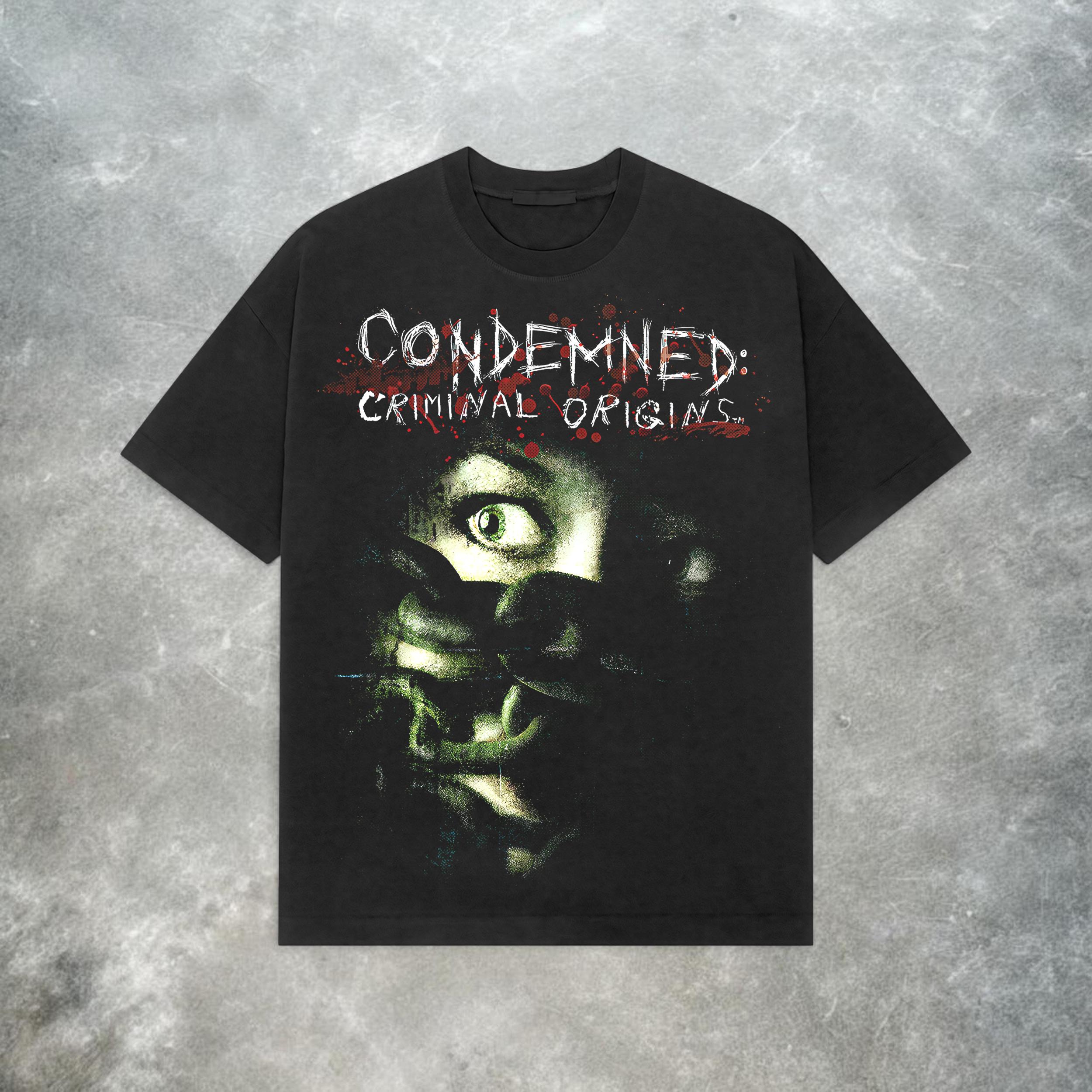 

Condemned Criminal Origins Y2K Retro Horror Game Mens Tshirt Couple Casual Loosefitting AllSeason Streetwear Tshirt 4XL