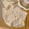 Quick-dry 3D Floral Lace Plus Size Womens  Sexy Mesh Panties Cotton Gusset