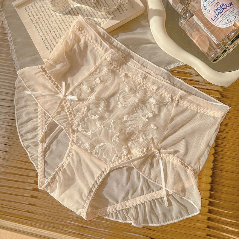 

Quick-dry 3D Floral Lace Plus Size Womens Sexy Mesh Panties Cotton Gusset XL