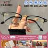 CLLOIO Retro Women Eyebrow Frame Myopia Prescription Reading Glasses Rectangle Blue Light Filter Progressive Optical Eyeglasses