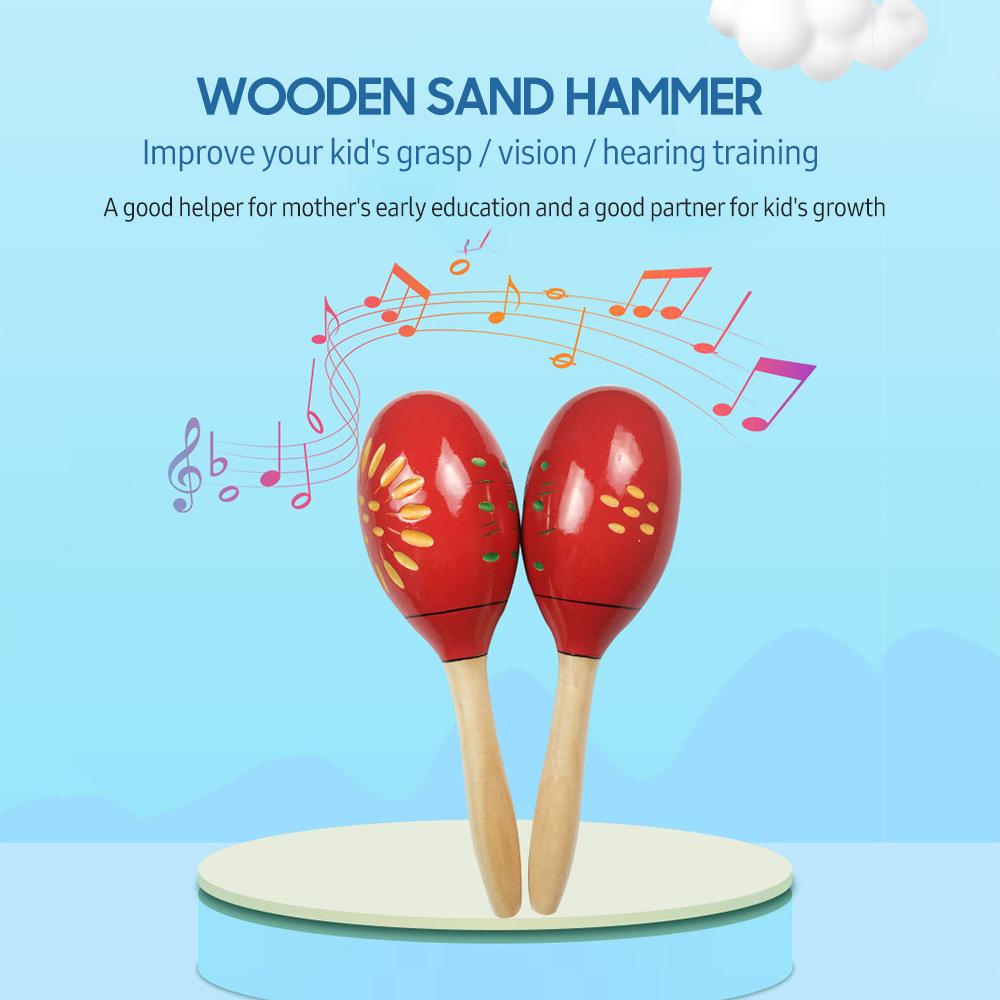 1 Paar Holzmaracas Sandhammer Rumba-Shaker Rasseln Sandhammer Schlaginstrument Musikspielzeug für Kinder Kinder Party Spiele