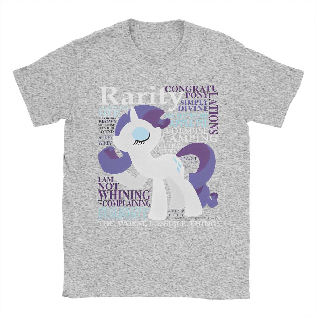 Harajuku The Many Words of Rarity T Shirt Men Cotton Short Sleeve Ponies Friendship Is Magic Round Neck Summer Clothing