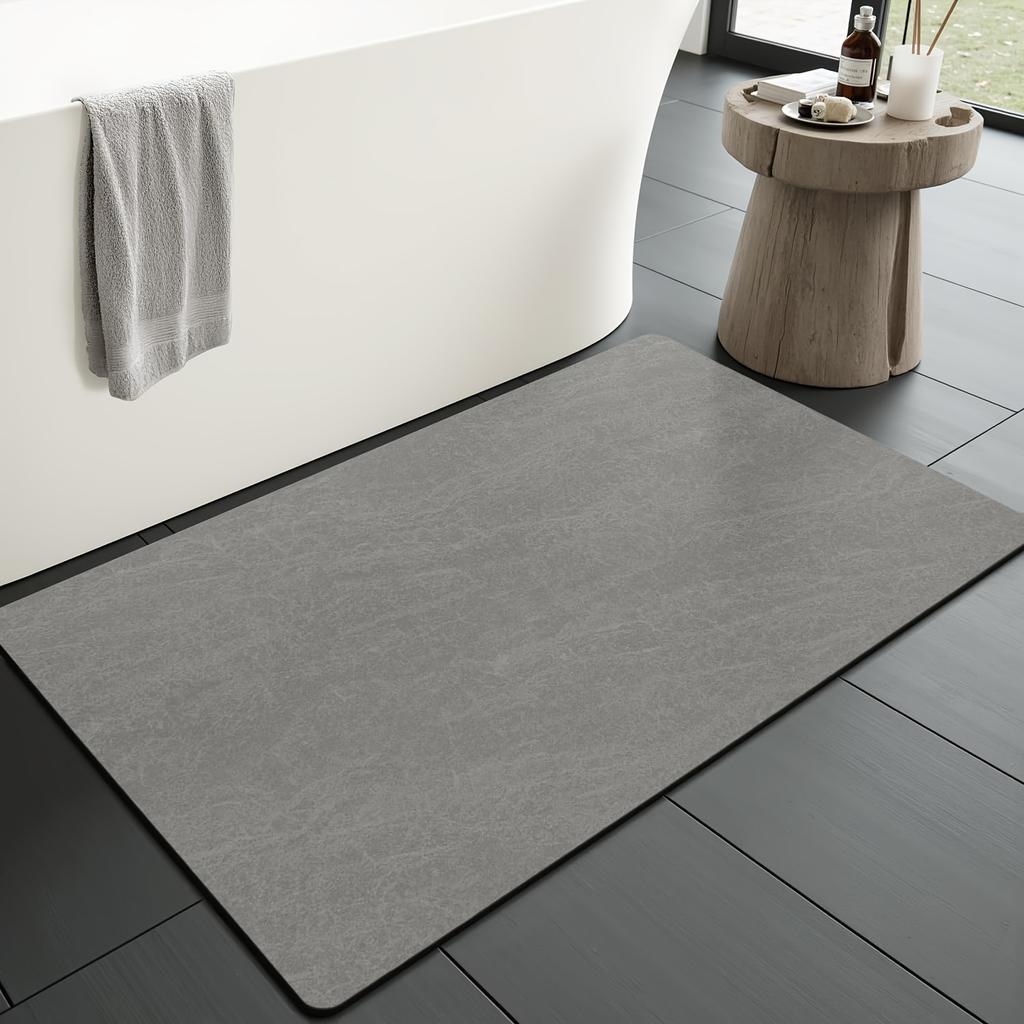 1pc Bath Mat Super Absorbent Bathroom Mat Non Slip Rubber Backed Thin Bathroom Rugs Fit Under Door Bathroom Floor Mat for Shower