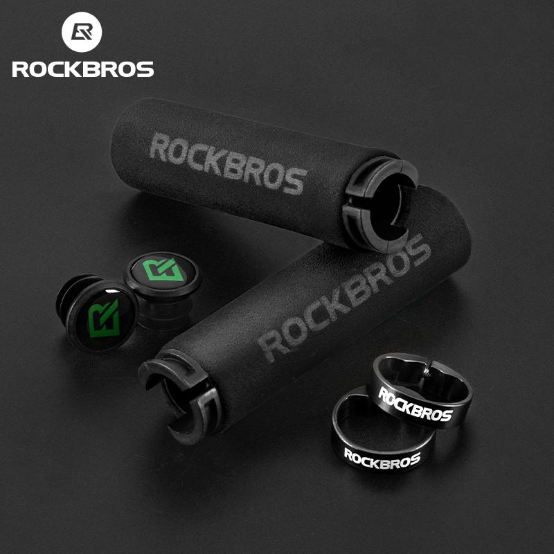 Rockbros Cycling Grips Bicycle Grips Mtb Silicone Sponge Handlebar Grips Bike Grips Mountain Bike Bicycle Handlebars Ultraight