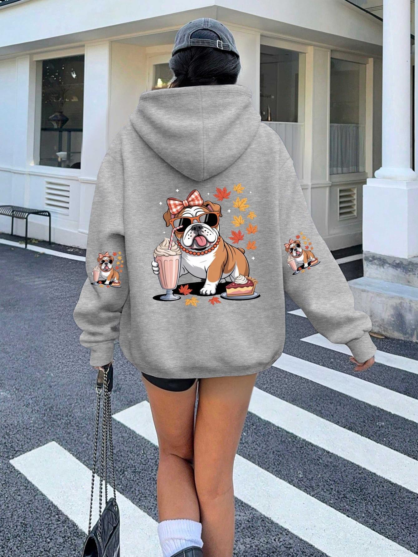 

Charming Bulldog Autumn Vibes women s hoodies XXL