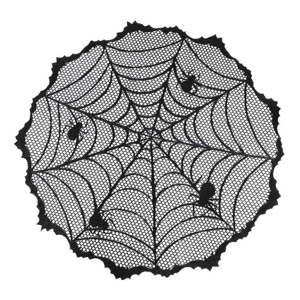 Halloween Style Horror Black Lace Table Cloth Elegant Dinning Tabletop Decoration For Home Hotel Shop
