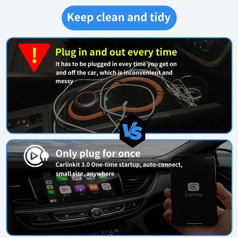 2IN1 Mini AI Box for Apple CarPlay Wireless Adapter Car OEM Wired CarPlay To Wireless CarPlay USB Dongle Plug and Play Ai Box