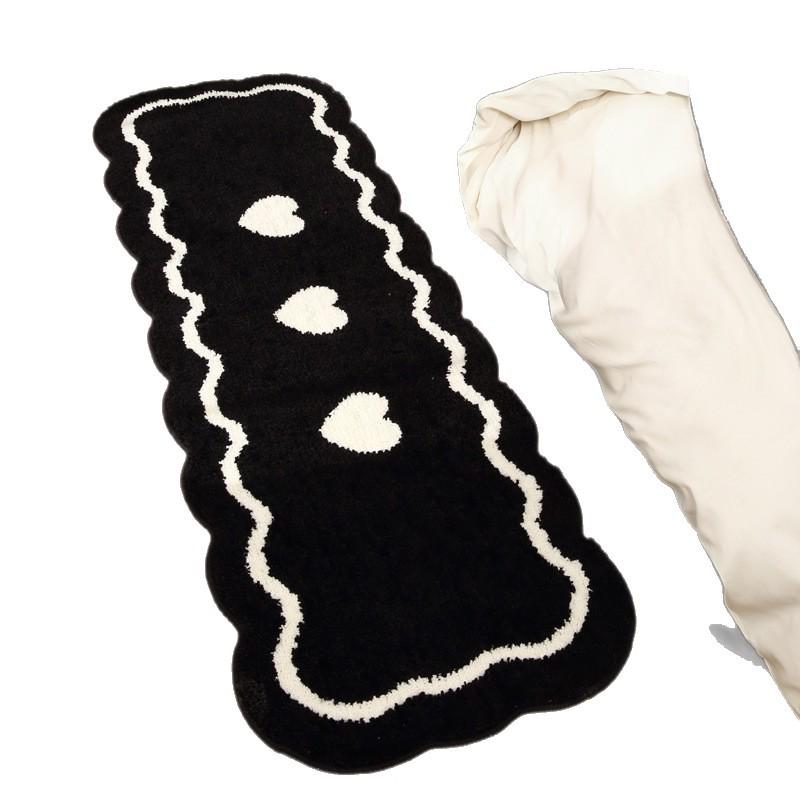 Cream Plush Bedroom Rug - Long Bedside Mat for Bedroom, Bay Window, Sofa, or Coffee Table