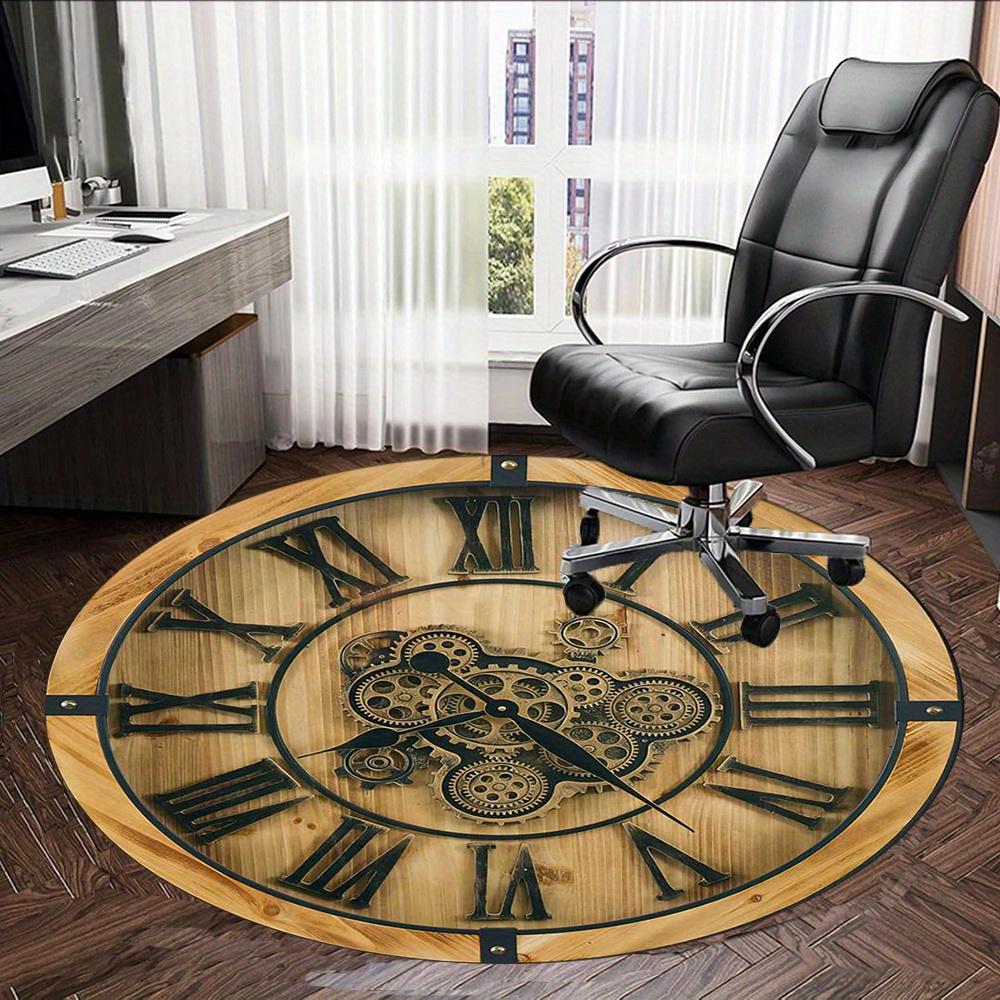 Steampunk Clock Design Fashion Rug Nonslip Carpet Office Chair Mat Design For Office Decor Home Living Room Bedroom Giftt25