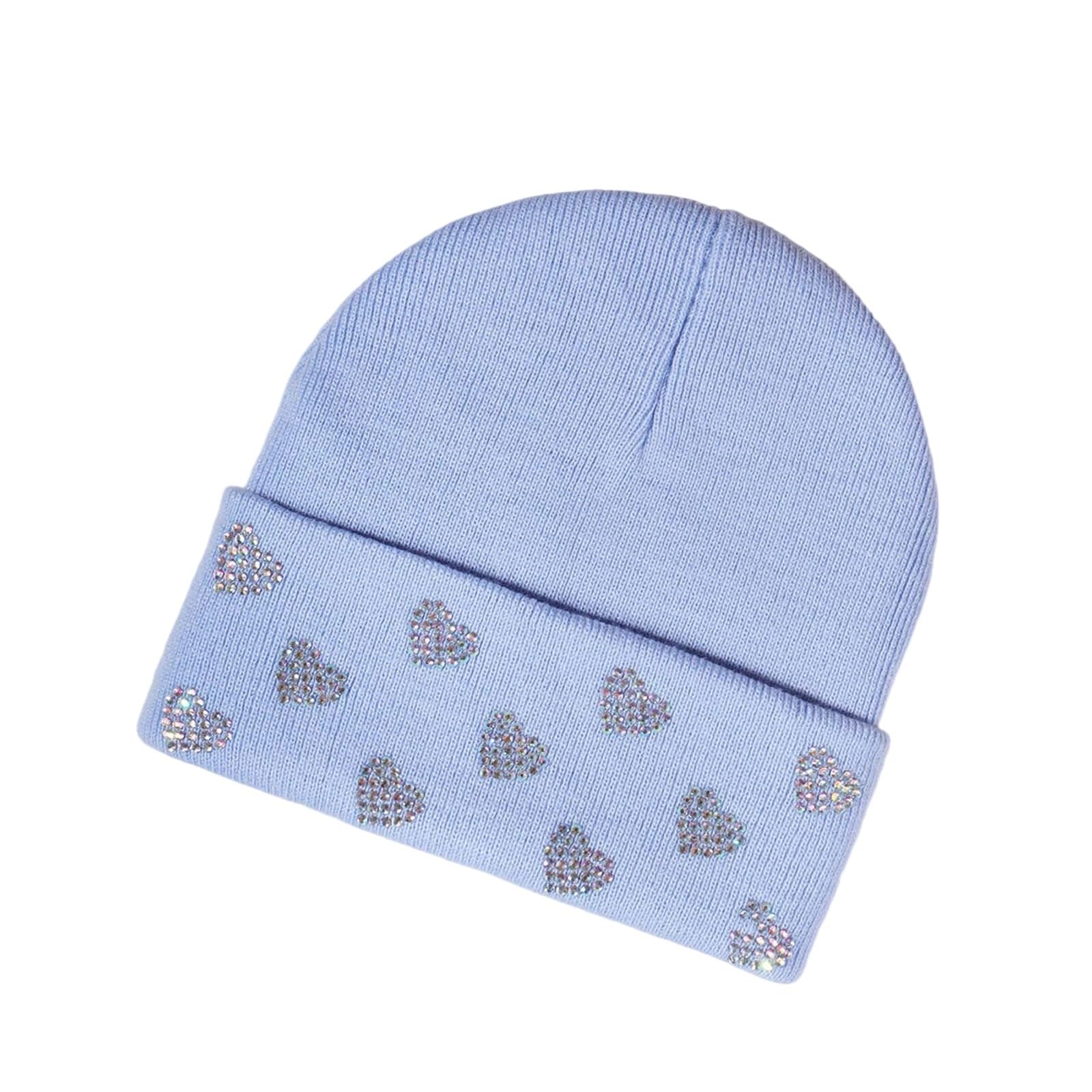 

Ladies Love Hot Diamond Hat Water Diamond Knitted Hat Party One Size
