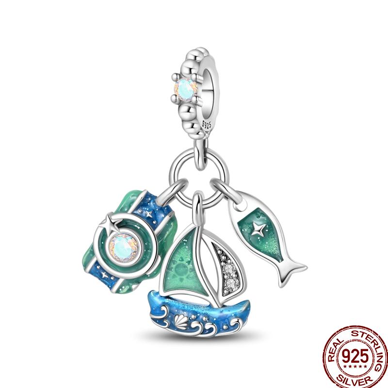 Copper Beach Ocean Vacation Drink Starfish Charm Beads Suitable Fit Pan Original Bracelet Diy Holiday Jewelry Gift