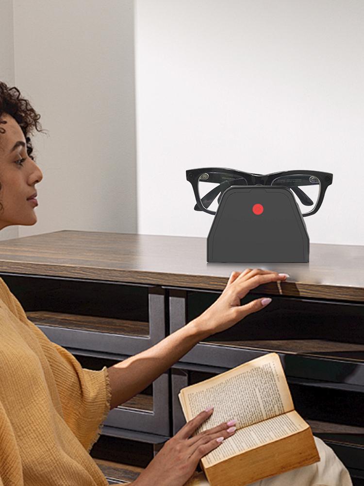 For R Ban Meta AI Glasses Charger Base Lightweight Glasses Charging Stand Anti-Slip AI Glasses Charge Station for Outdoor Travel