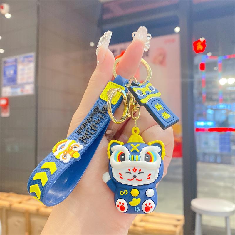 

Кіт Лев Щасливий Кіт Брелок для Ключів Автомобіля Підвіска Китайський Стиль Милий Брелок Підвіска Подарунок