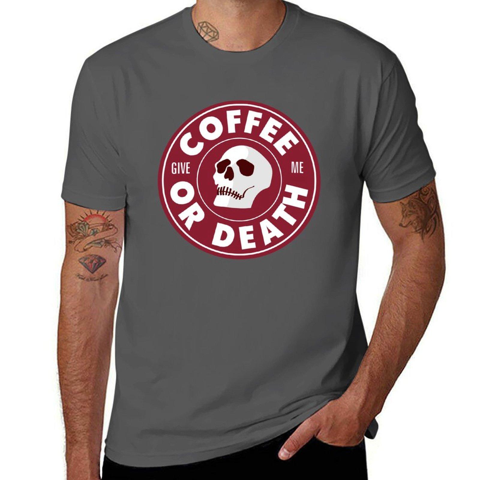

print Death cotton t shirts T-Shirt for Coffee custom shirt or t man 4XL
