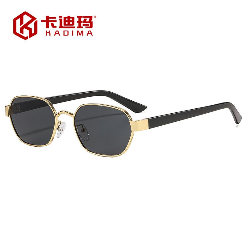 European and American personality box trend retro metal sunglasses vacation outdoor UV protection fashion sunglasses