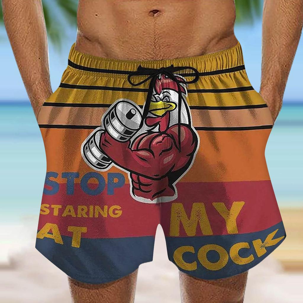 Pánské plavky Quick Dry Beach Surfing Běžecké šortky se stahovací šňůrkou