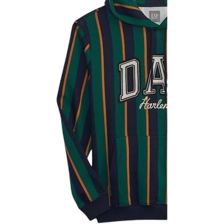 Gap Felpa con cappuccio a righe con logo a lettere, Felpa unisex, Collaborazione X Dapper Dan FW23 838149-1