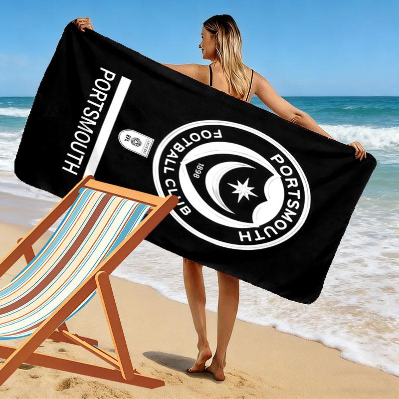 Portsmouth F.C Beach Towel, Large Soft Quick Dry Towel for Beach Camping Swimming