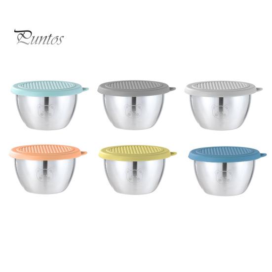 

3/6 шт. Контейнеры для соуса, заправки для салата, 50 мл, многоразовые герметичные контейнеры для соуса из нержавеющей стали с силиконовыми крышками для заправок и приправ 6pcs разноцветный