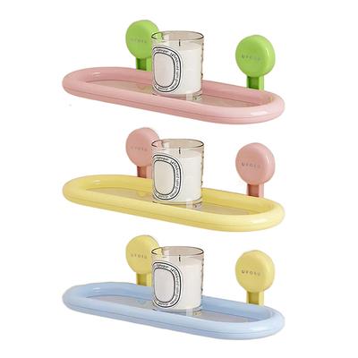 Hand Sanitizer Dopamine Storage Shelf Suction Cup Oval Shelf Bathroom Perforation-free Wall-mounted Shower Gel